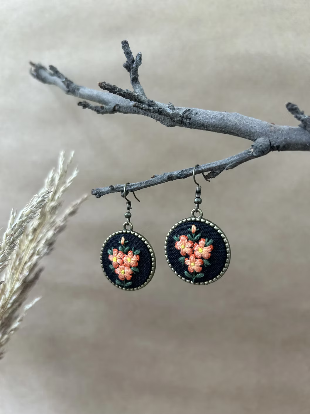 Hand Embroidered Earrings