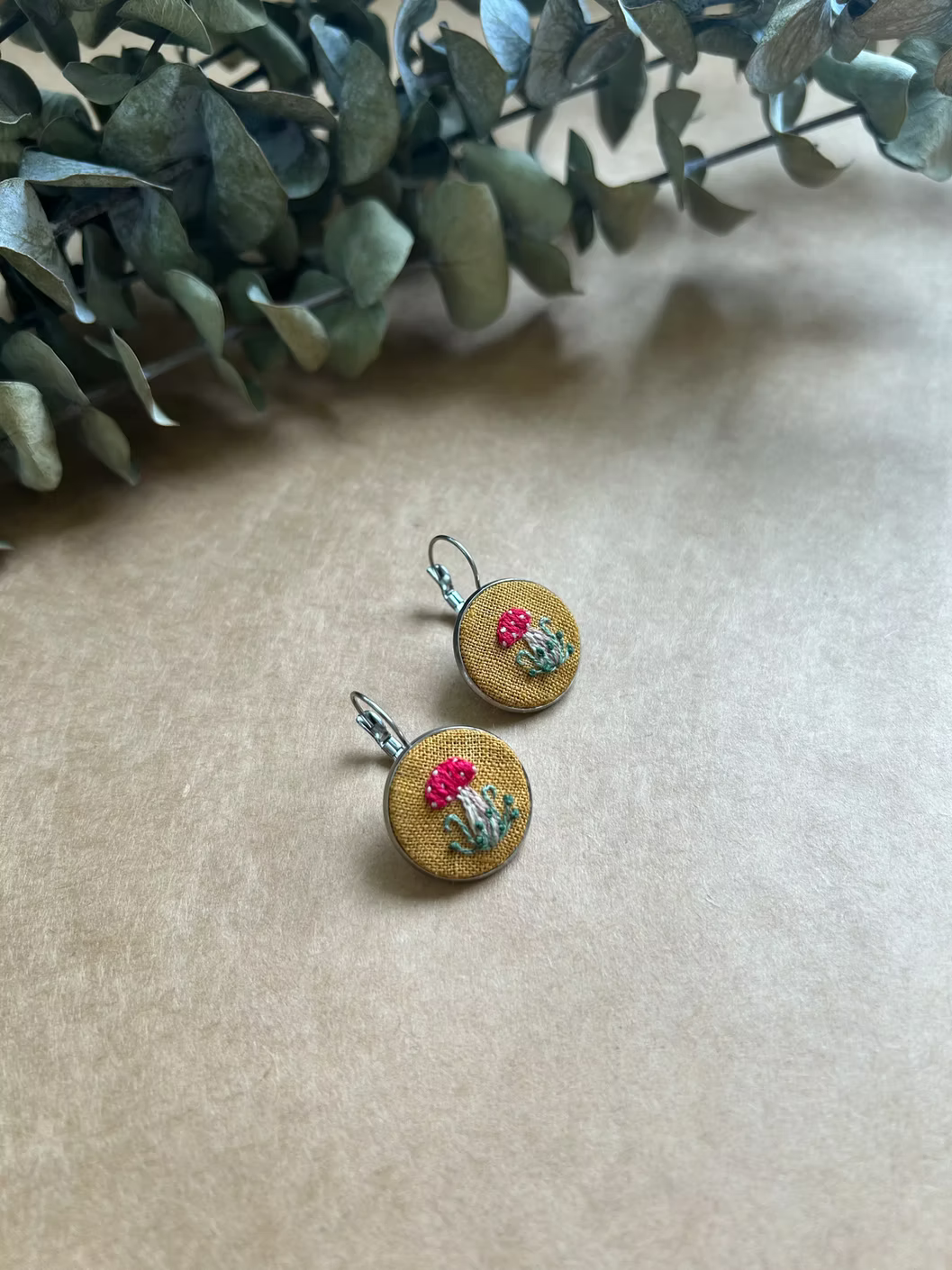 Hand Embroidered Earrings