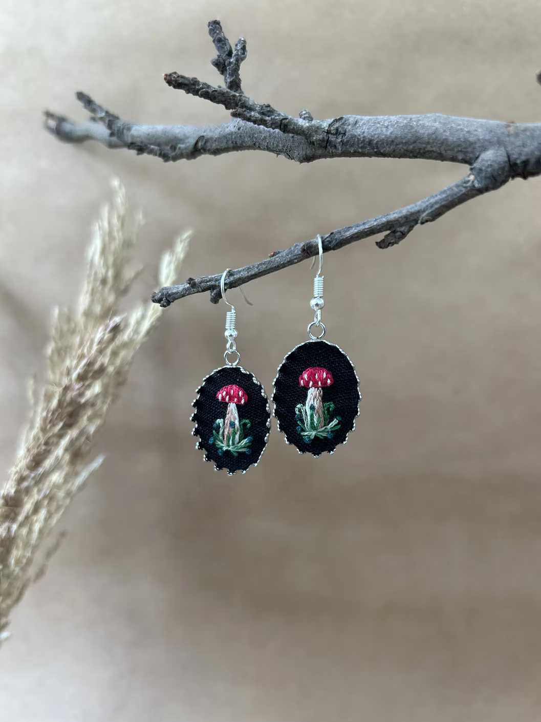 Hand Embroidered Earrings