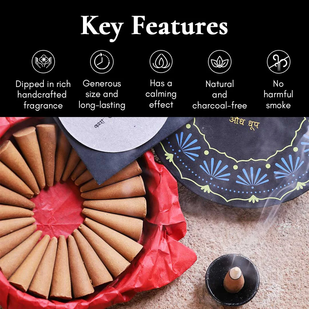 Audh Dhoop - Pure Agarwood Incense Cones