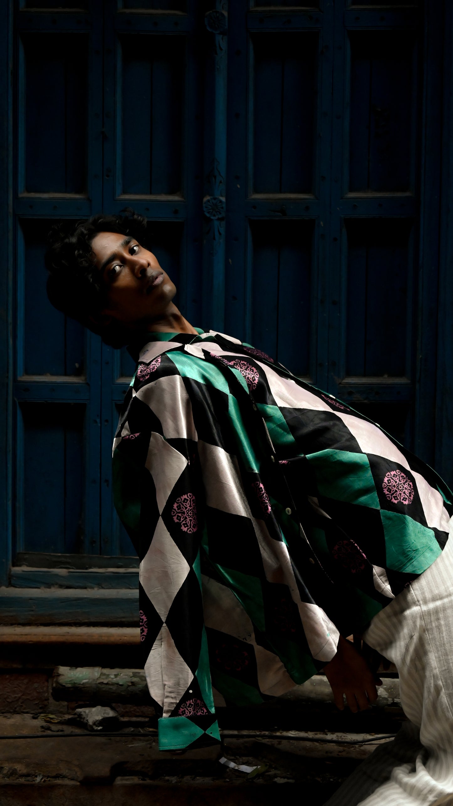 Disco Ajrakh Block-Printed Shirt