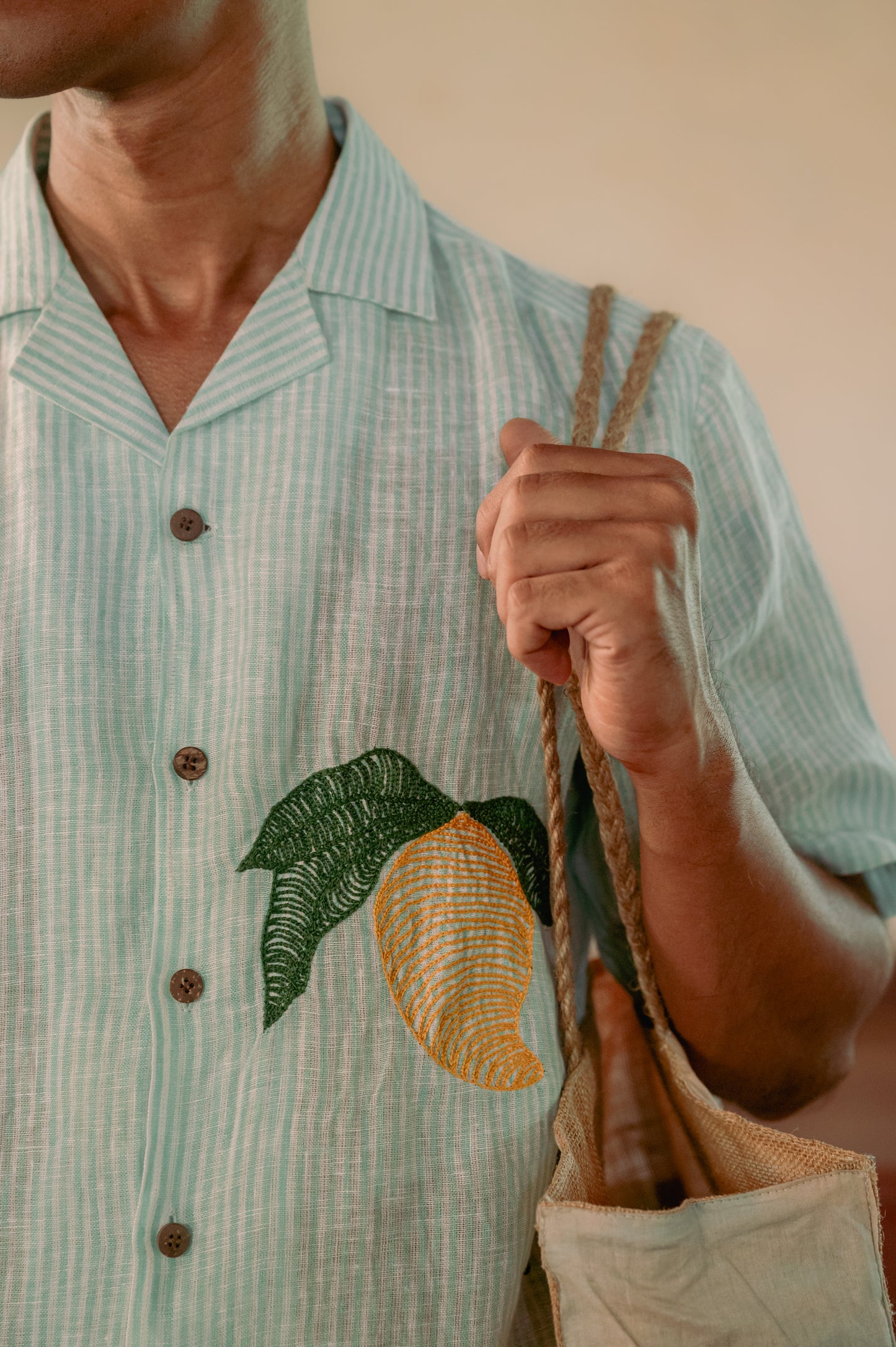 Green and White Stripes Mango Co-Ord