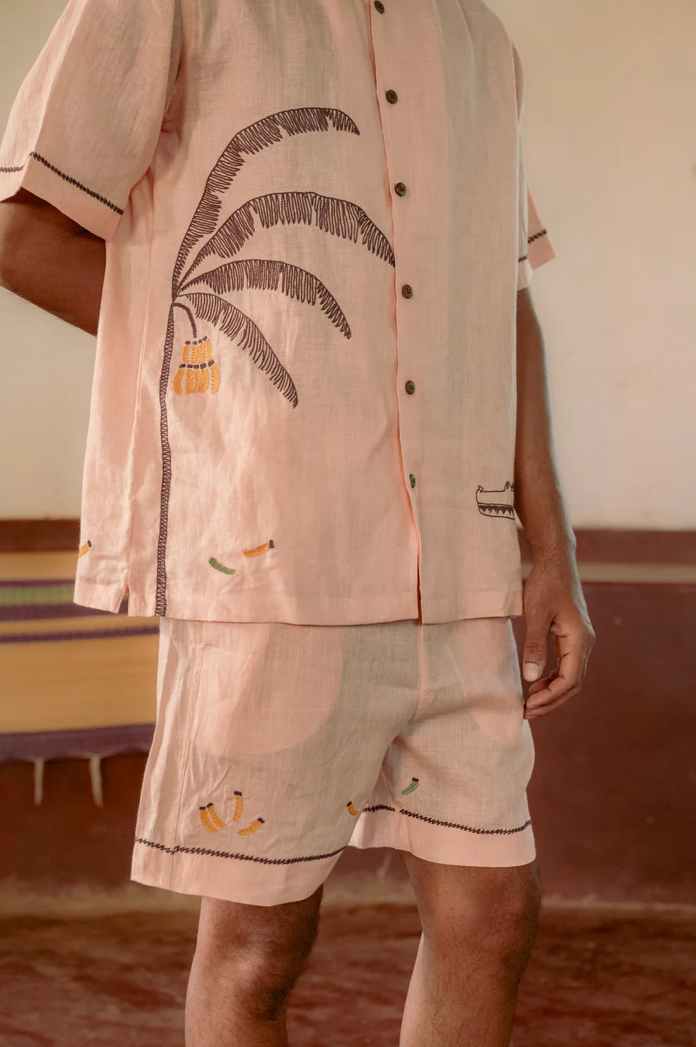 Peach Crocs and Banana Co-ord