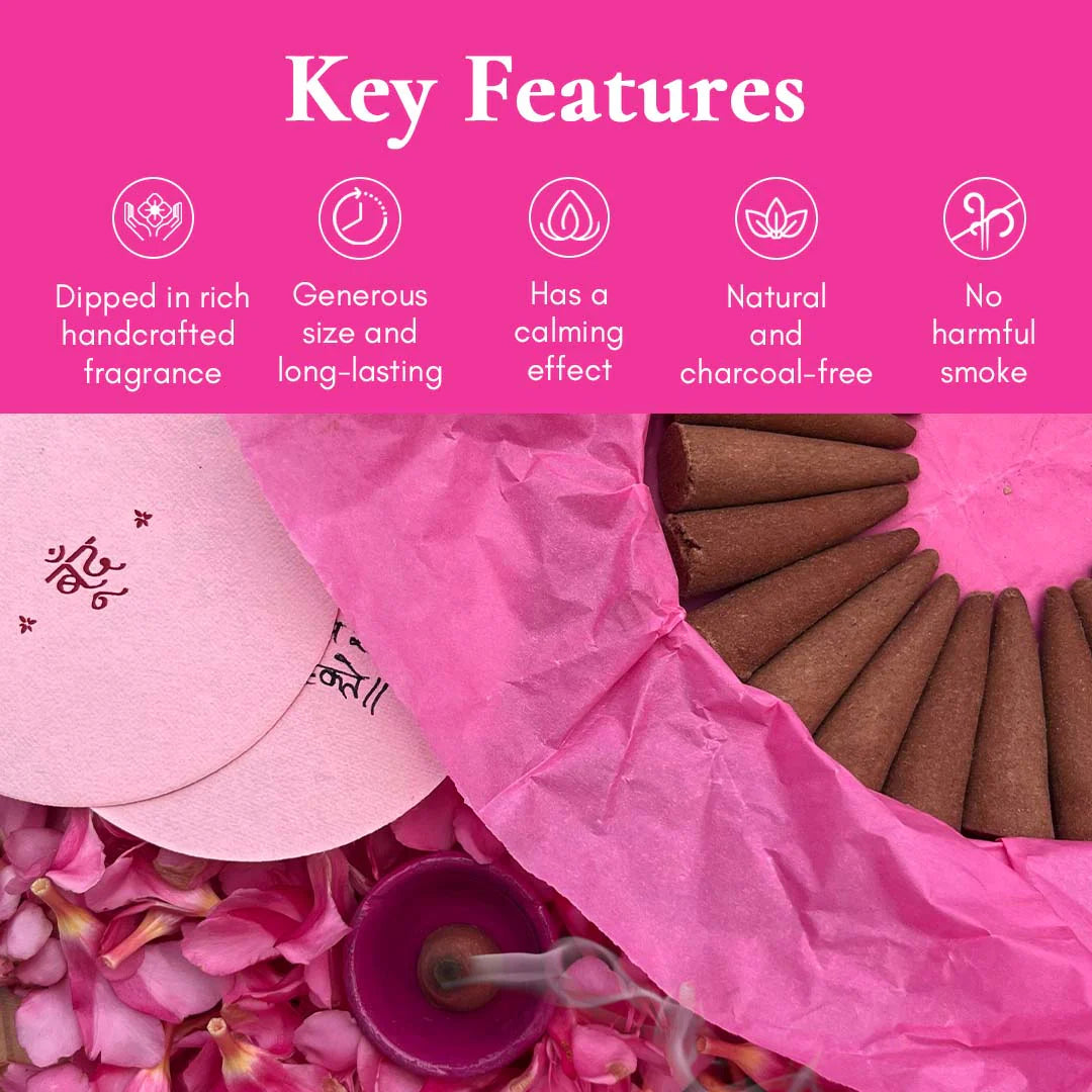 Gulabi Dhoop - Pure Indian Rose Incense Cones
