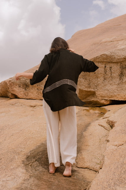Raven Kimono Shirt in Handspun Cotton