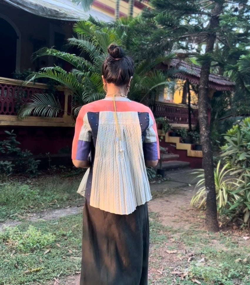 Reversible Paneled Peplum Top