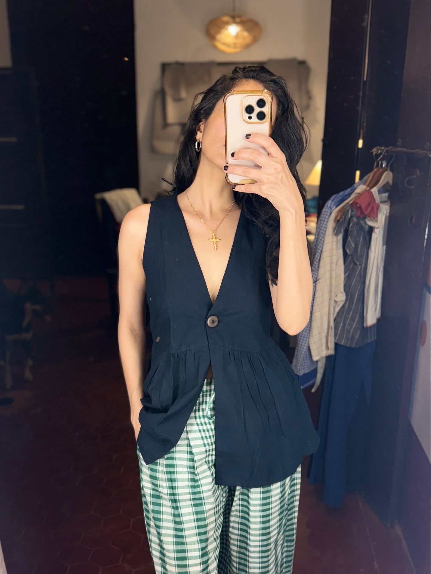 Black Peplum Vest