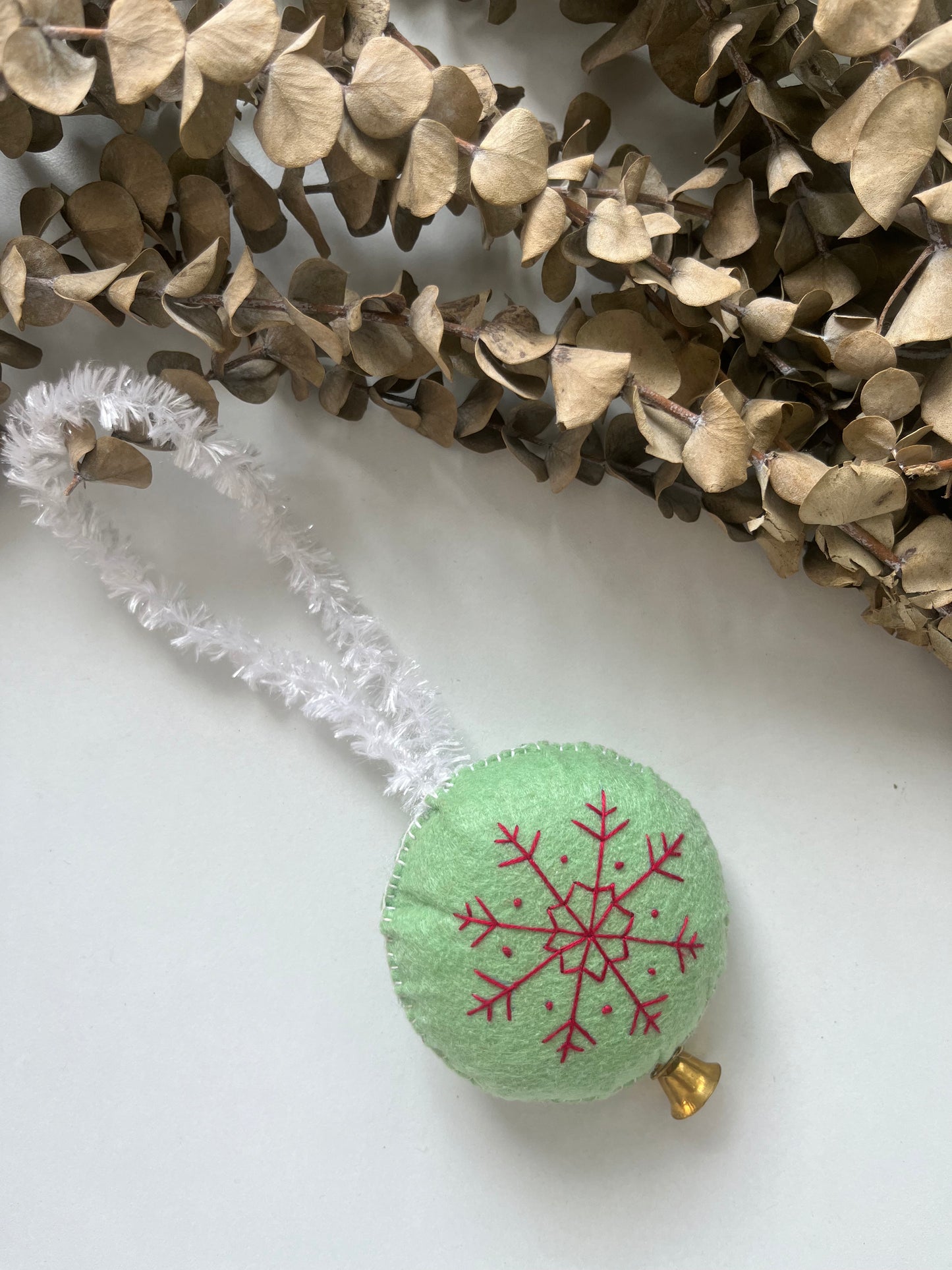 Hand-embroidered Snowflake Charm