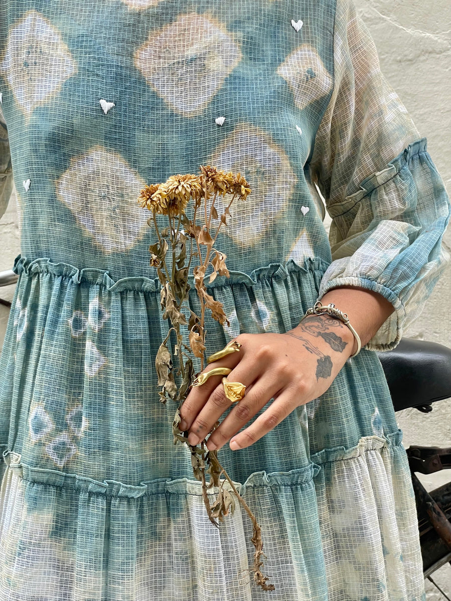 Kota - Blue Dress + Long Slip