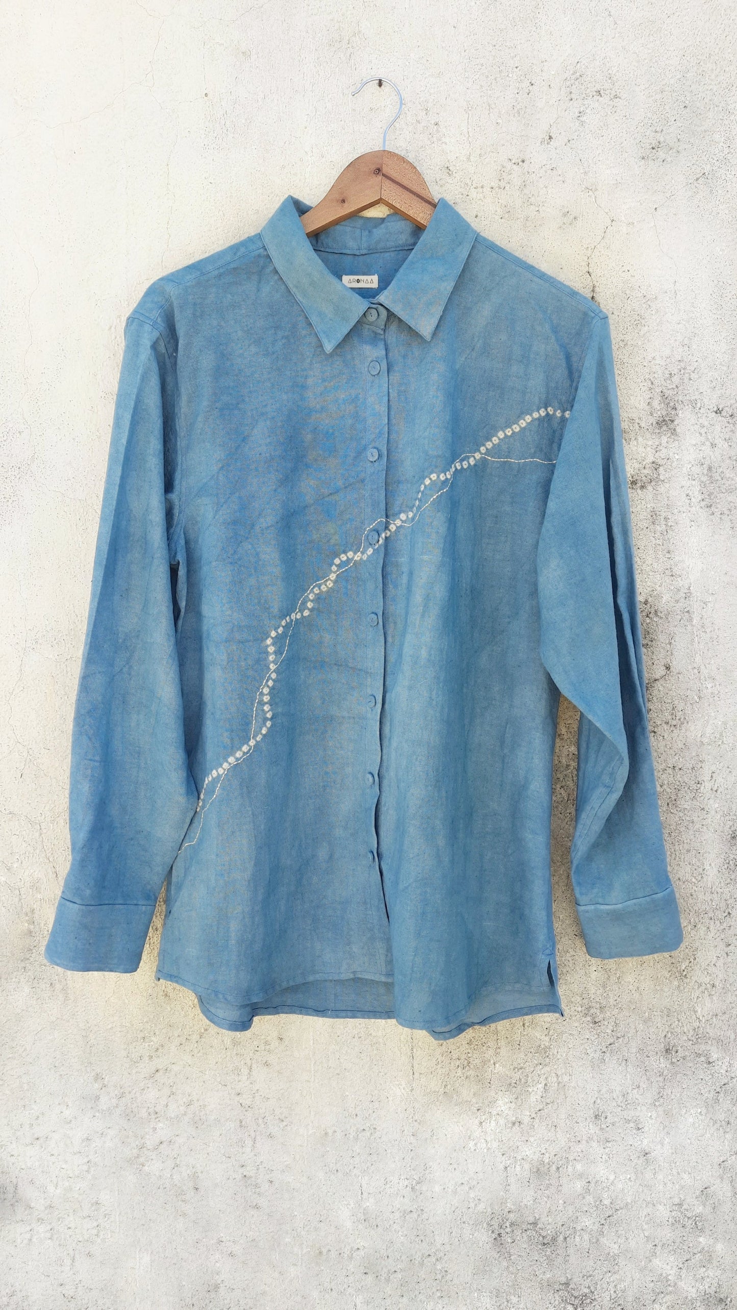 Indigo Shirt with embroidery