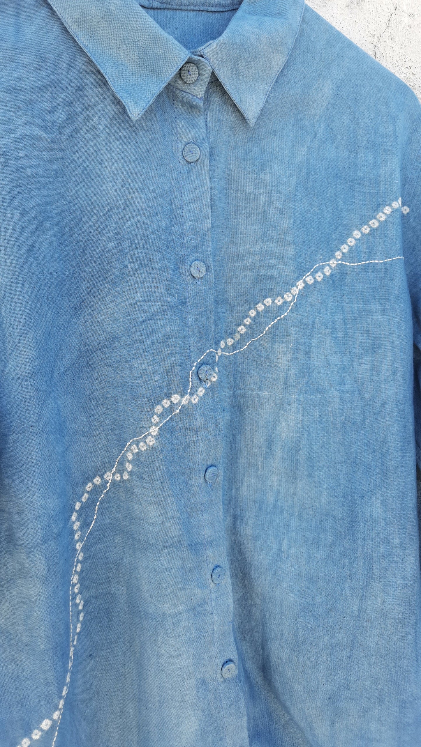 Indigo Shirt with embroidery