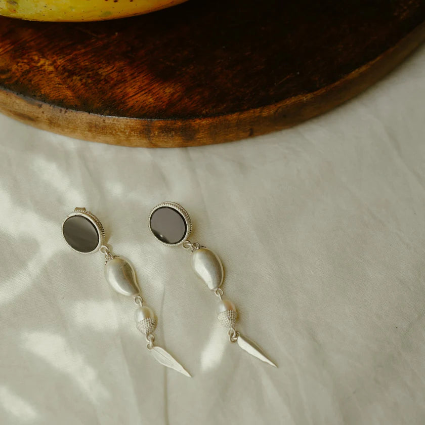 Mango Ear Pins, Sterling Silver