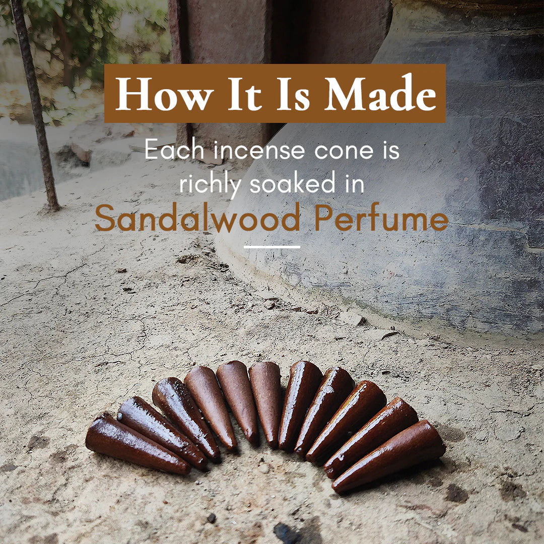 Sandali Dhoop - Pure Sandalwood Incense Cones