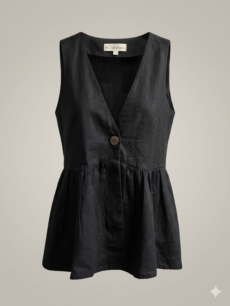 Black Peplum Vest