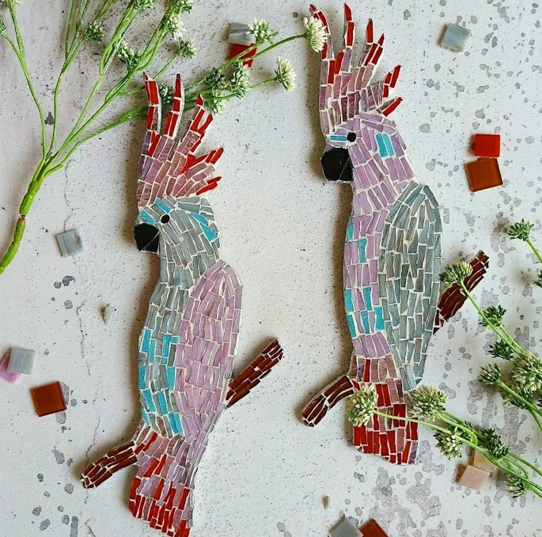 Parakeet Mosaic Wall Art