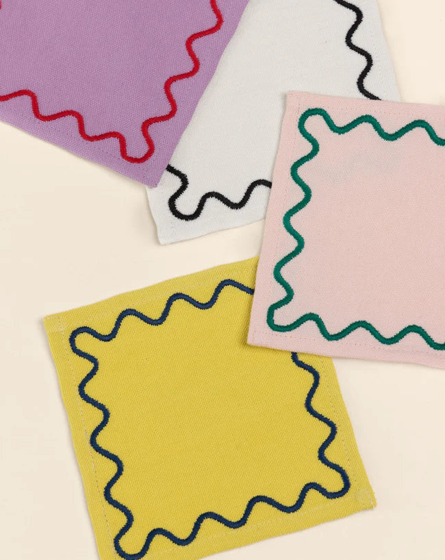 Embroidered Cocktail Napkins set of 4