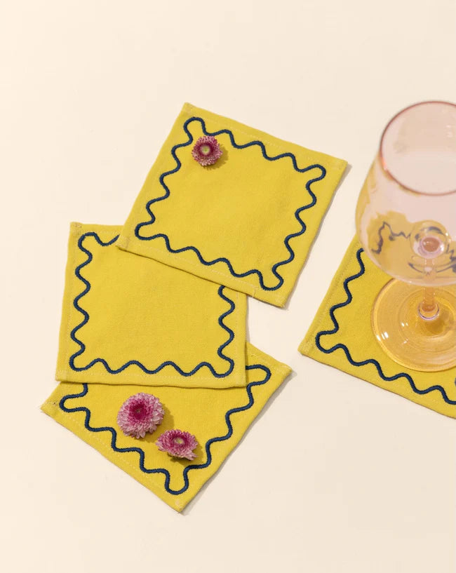 Embroidered Cocktail Napkins set of 4