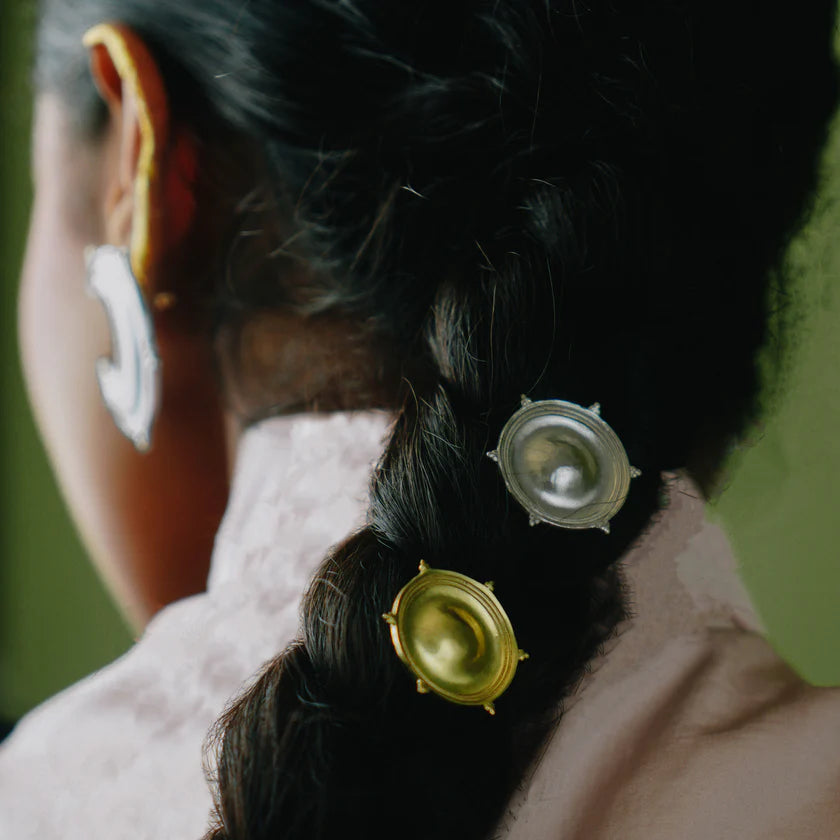 Sun Hair Clip, Brass