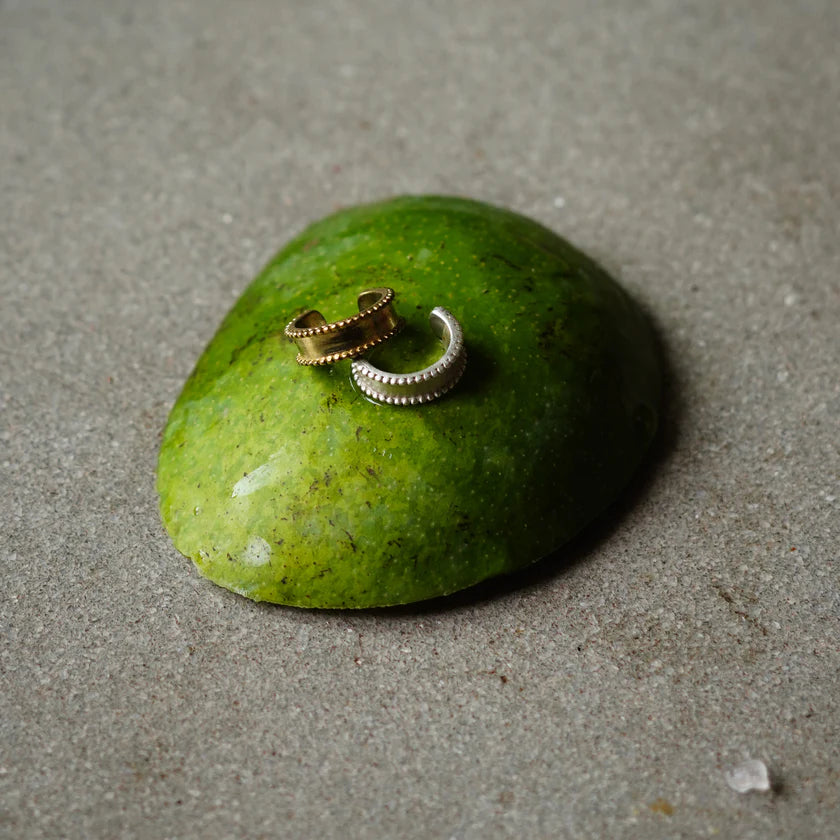 Edge Granulation Ear Cuff, Brass