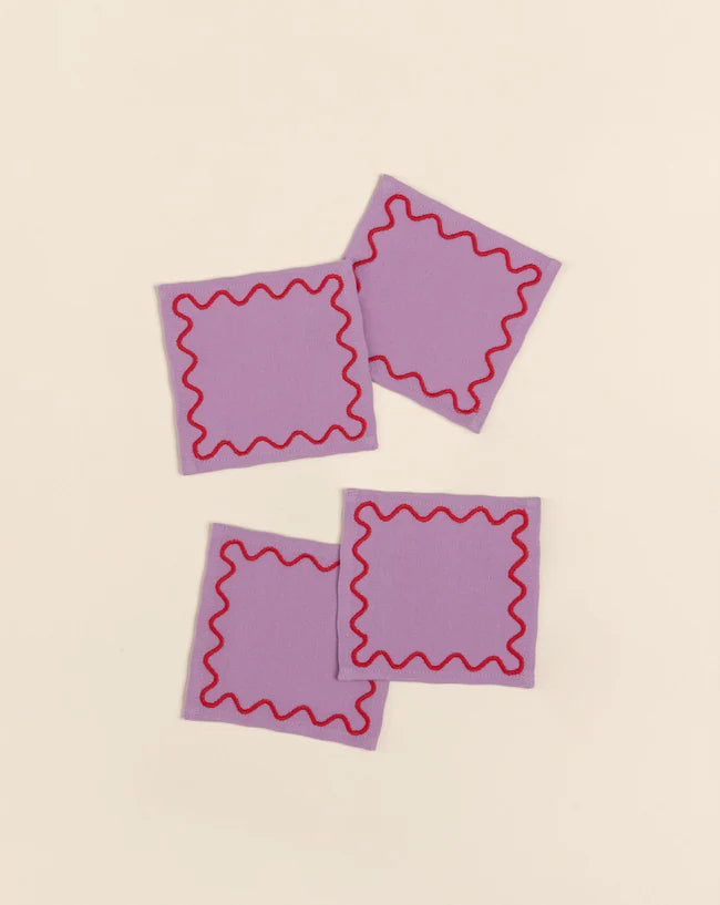 Embroidered Cocktail Napkins set of 4