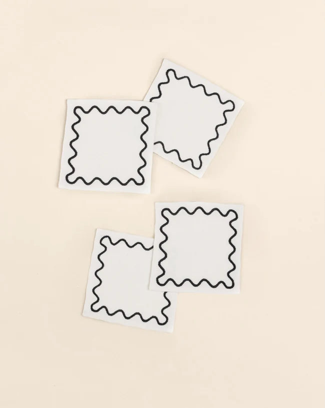 Embroidered Cocktail Napkins set of 4