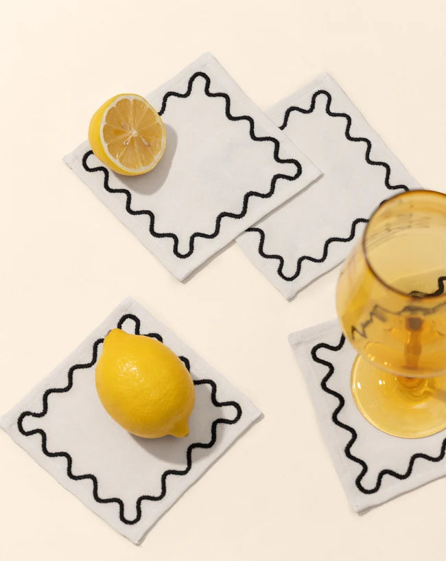 Embroidered Cocktail Napkins set of 4