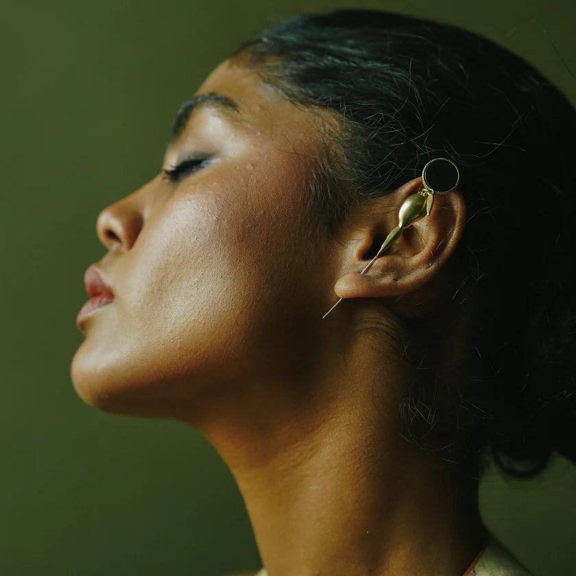 Mango Ear Pins, Sterling Silver