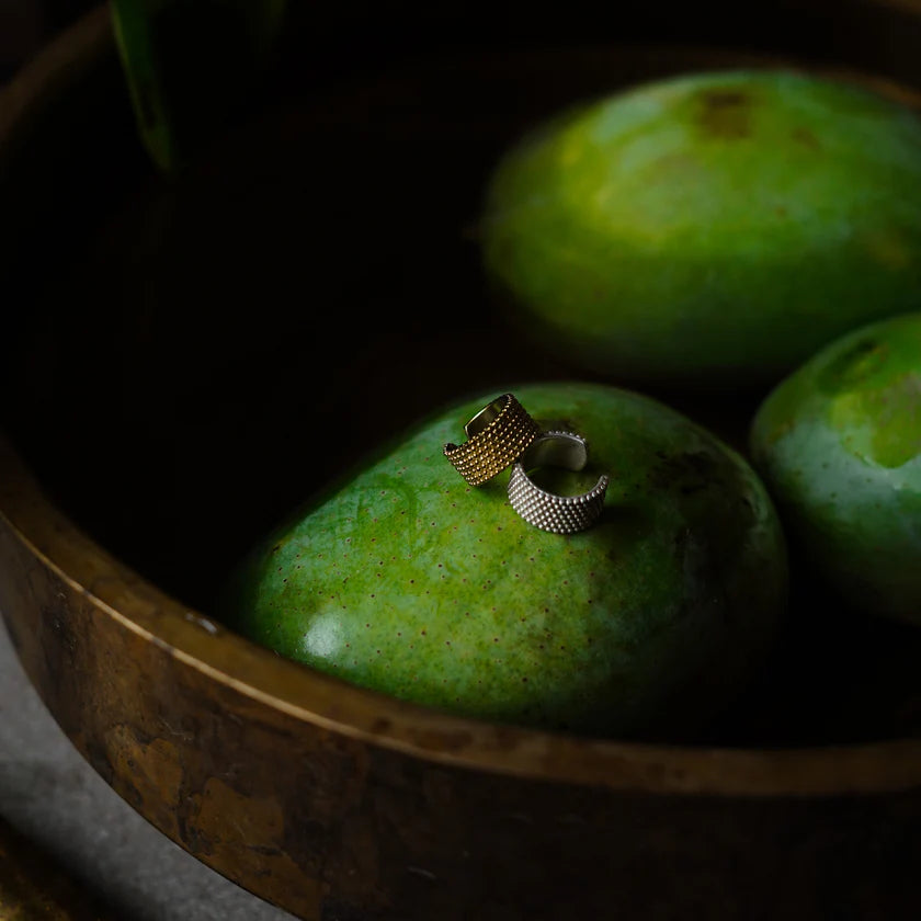 Surface Granulation Ear Cuff, Brass
