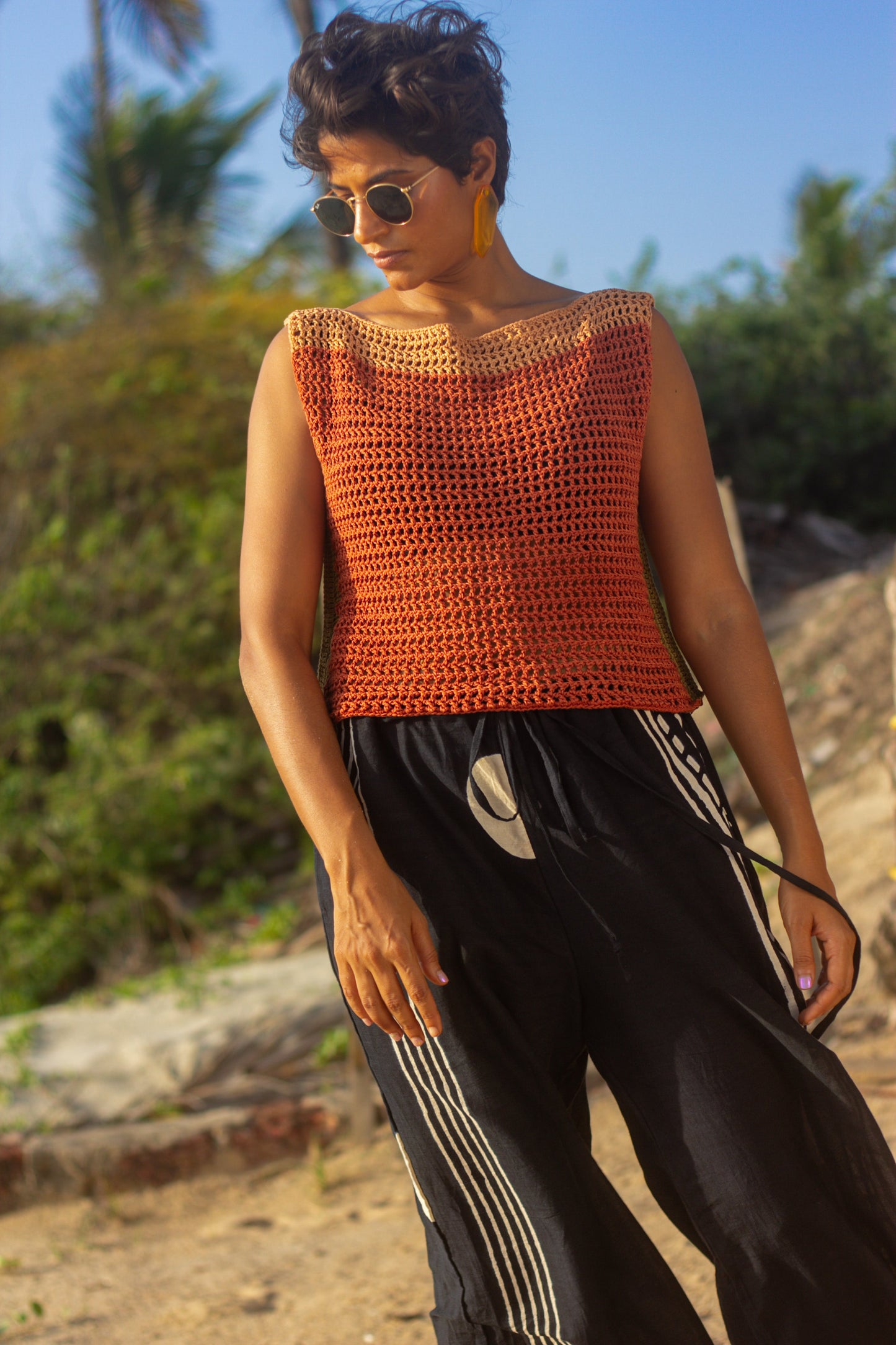 Crocheted Red Earth Top