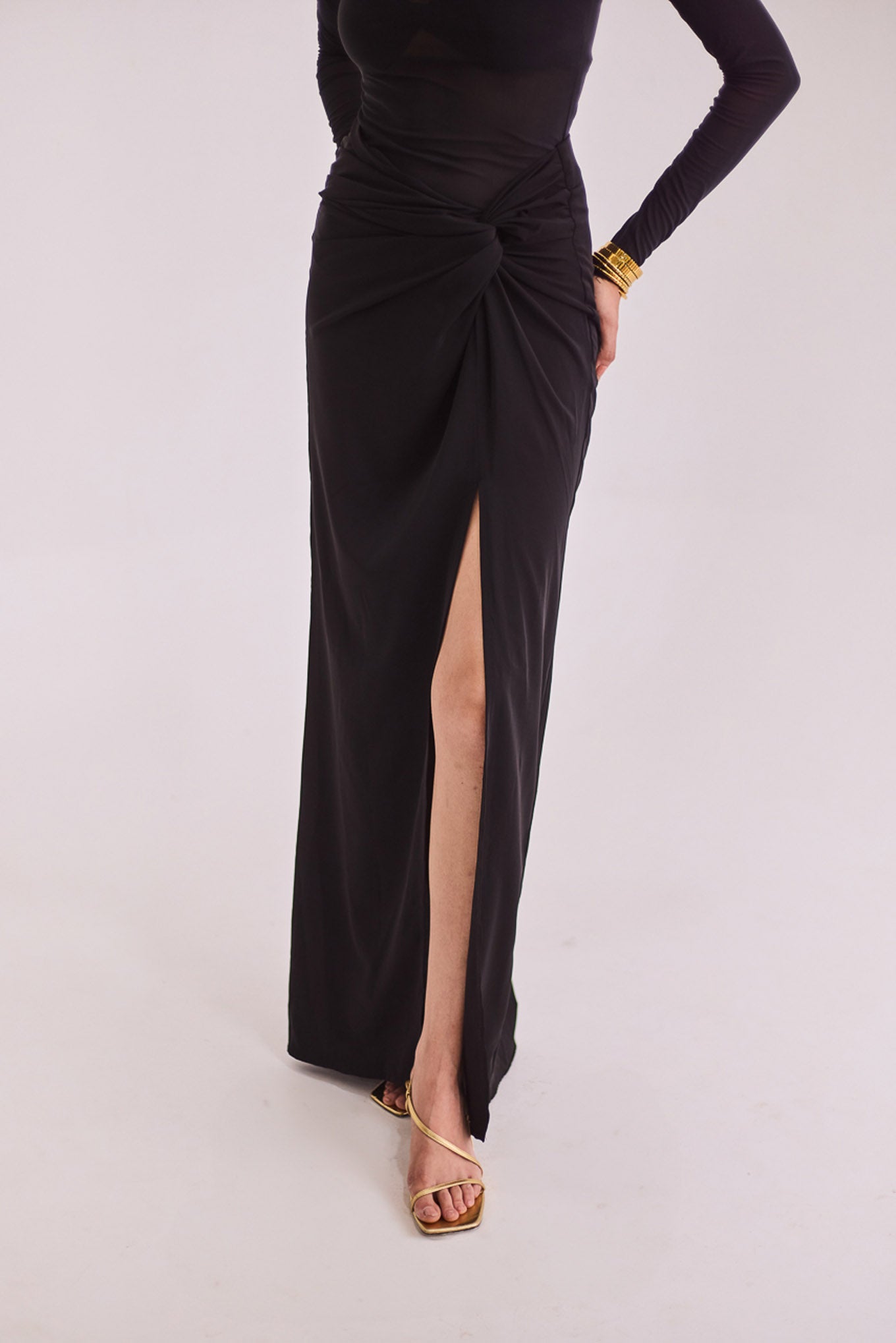 Black Knot Maxi Skirt