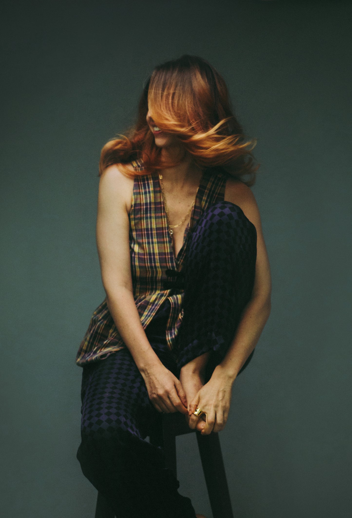 Madras Checks Peplum Vest