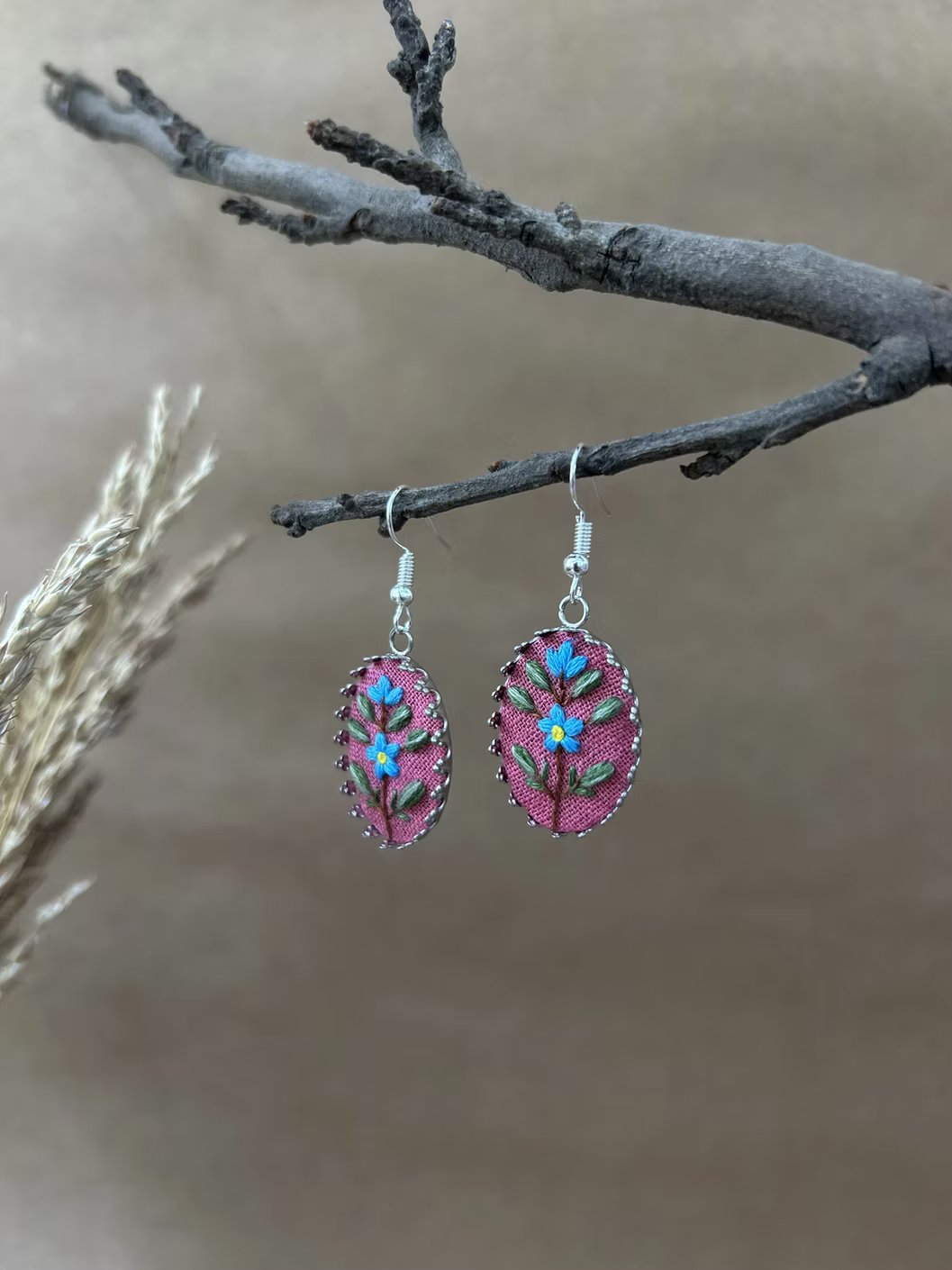 Hand Embroidered Earrings