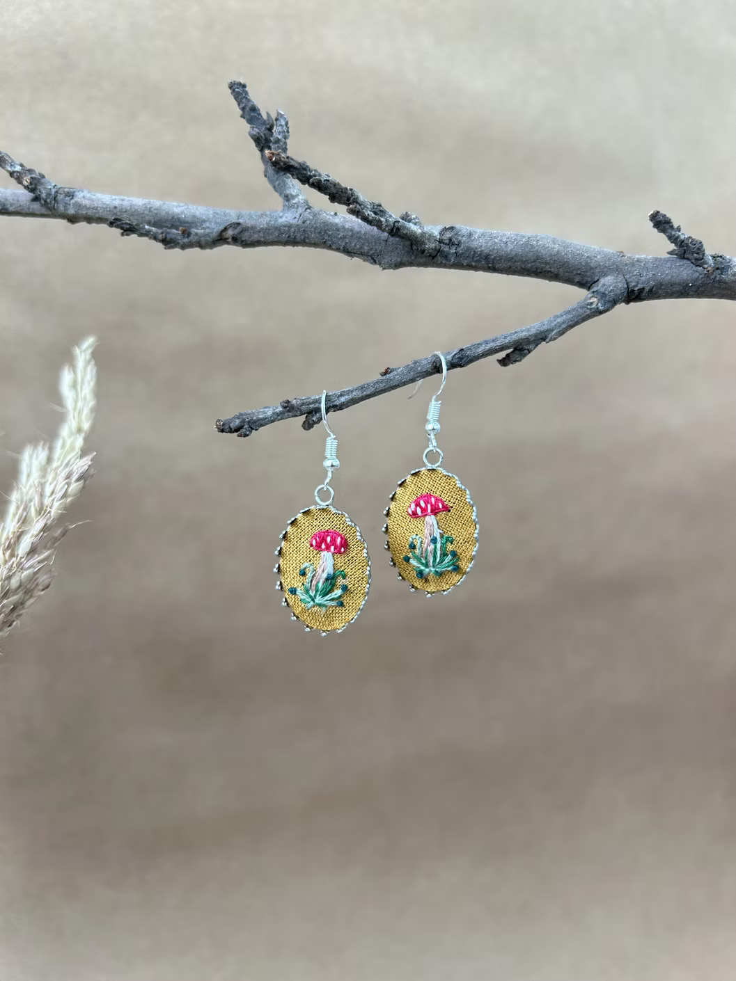 Hand Embroidered Earrings