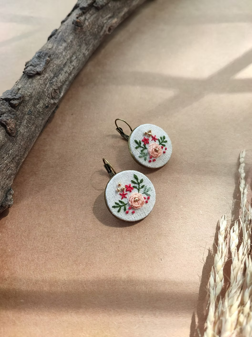 Hand Embroidered Earrings