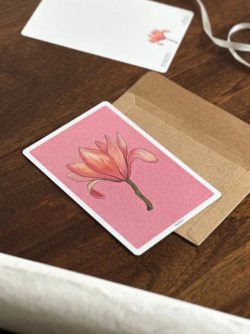 Set of 8 Floral Notecards: Orchid and Magnolia