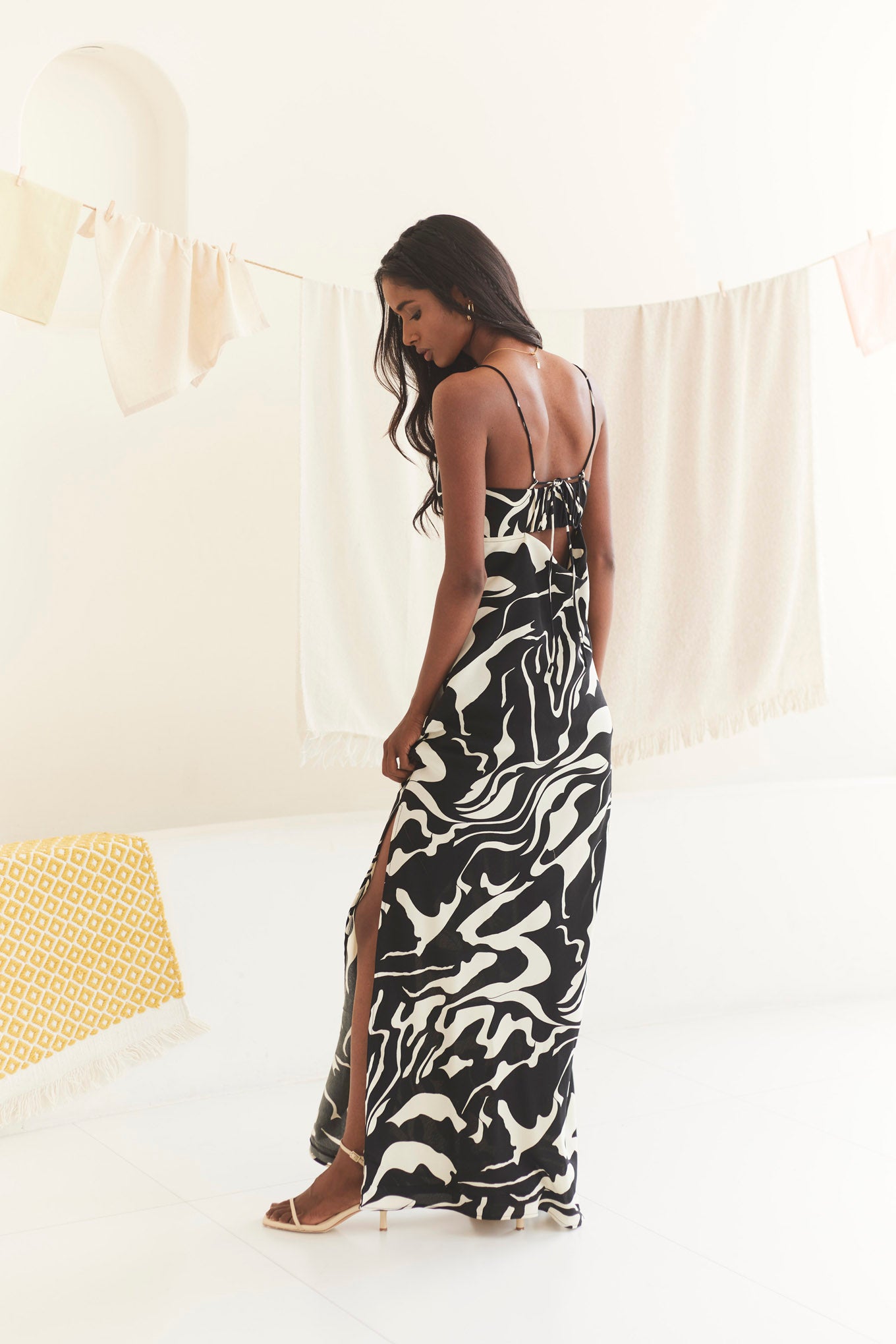 Black Abstract Maxi Dress