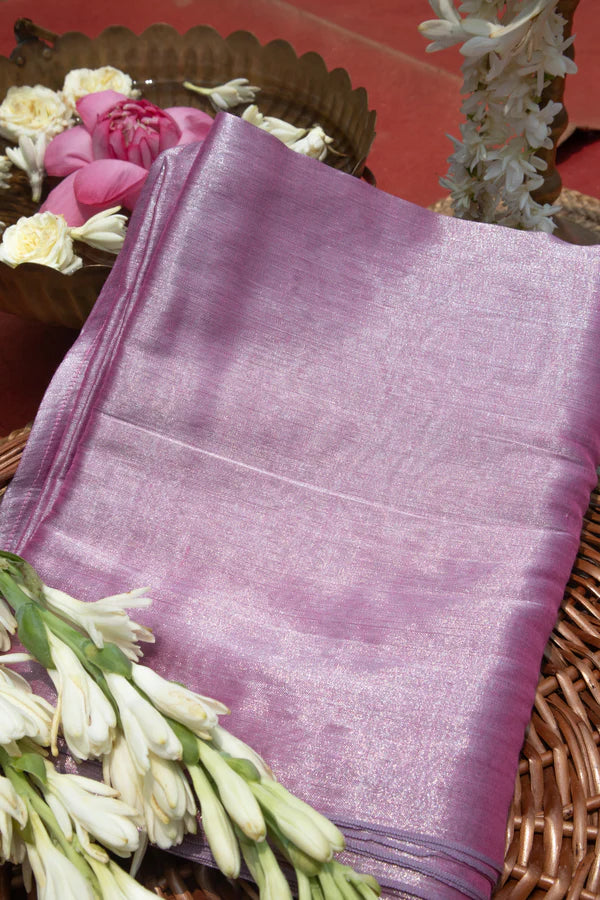 Blush Blush - Pink Handloom Tissue Saree