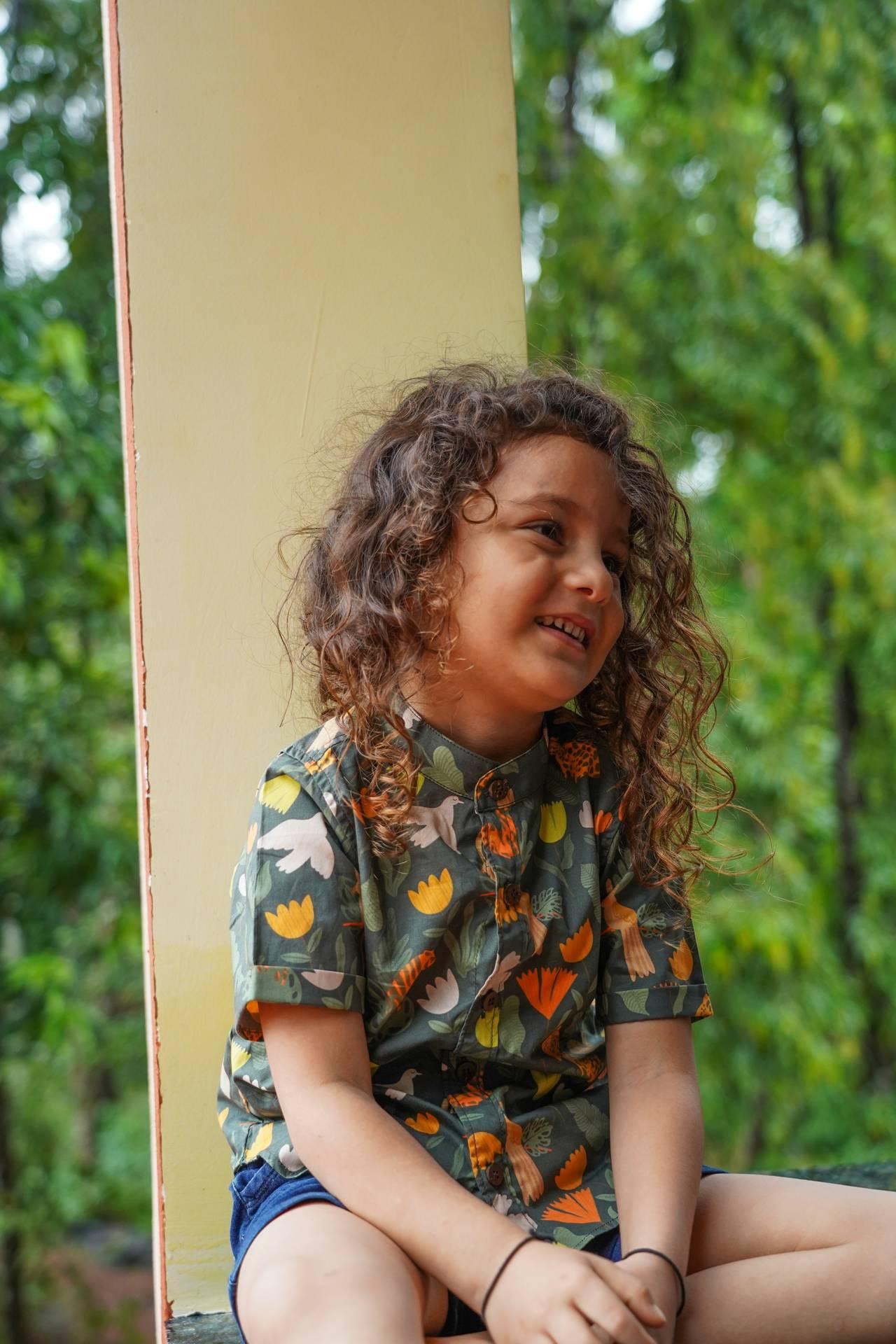 Boys' vacation, birthday party cotton shirt with tiger online