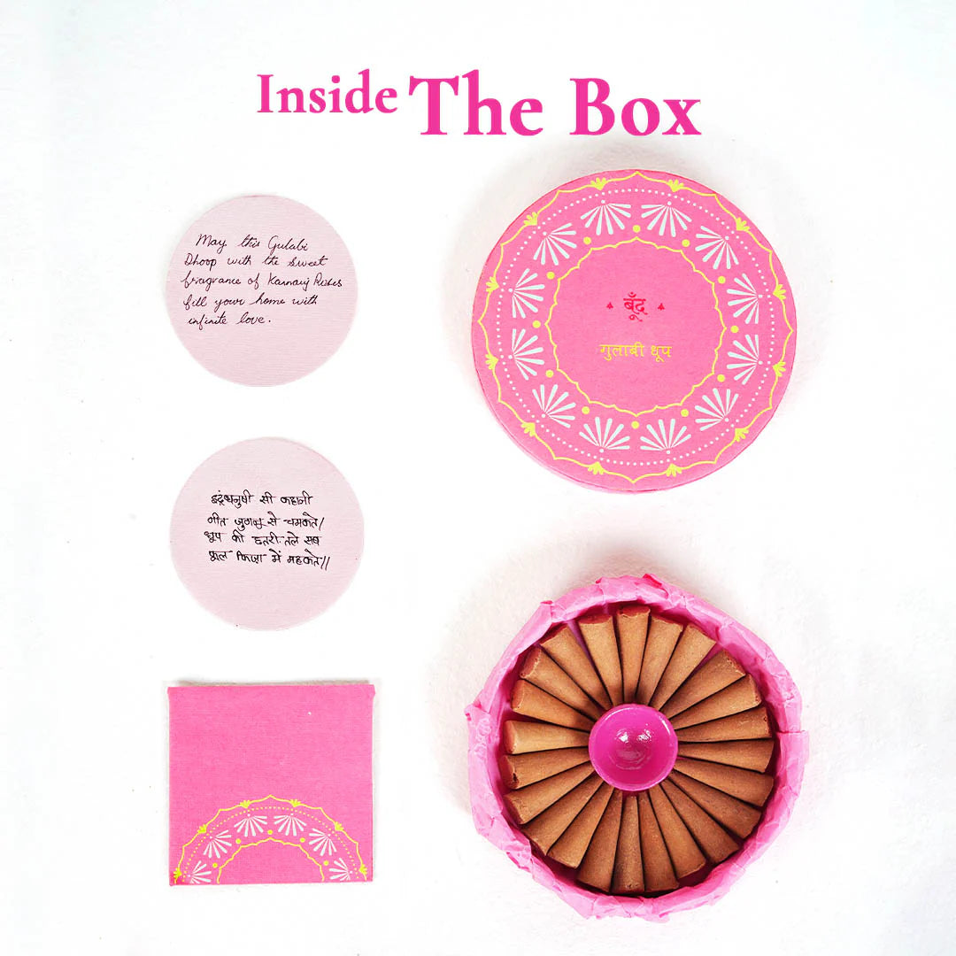 Gulabi Dhoop - Pure Indian Rose Incense Cones