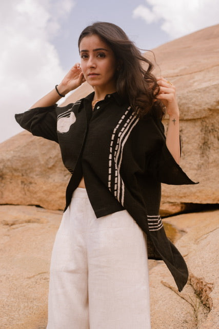 Raven Kimono Shirt in Handspun Cotton