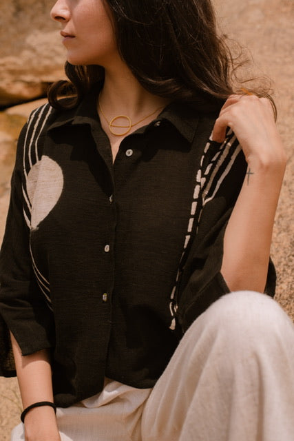Raven Kimono Shirt in Handspun Cotton