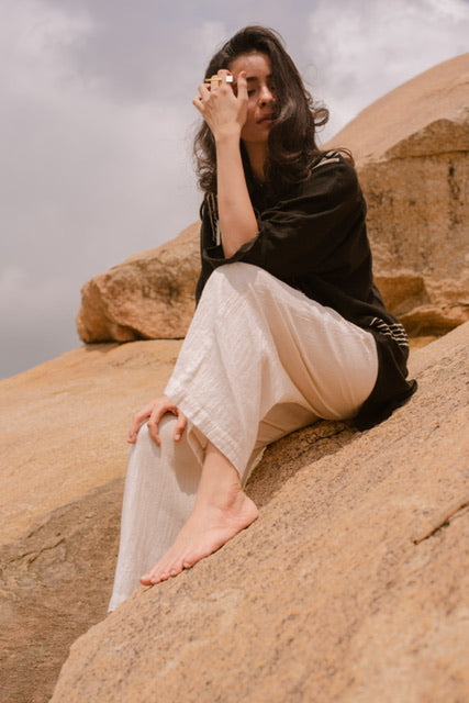 Raven Kimono Shirt in Handspun Cotton