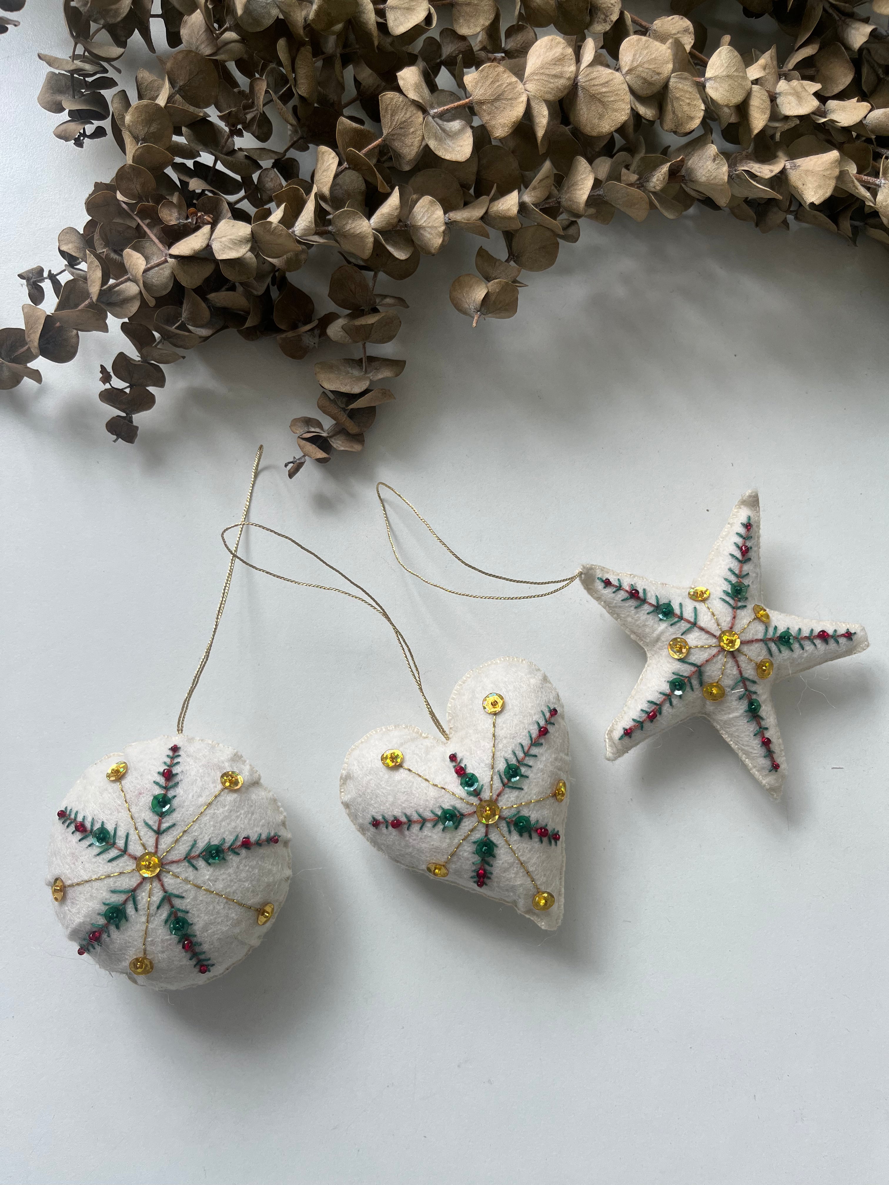 Felt Hand-embroidered Ornaments
