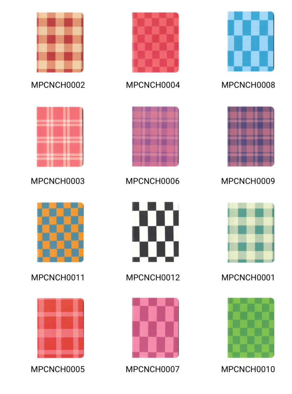 Set of 8 Pocket Notebooks : Checkered Patterns