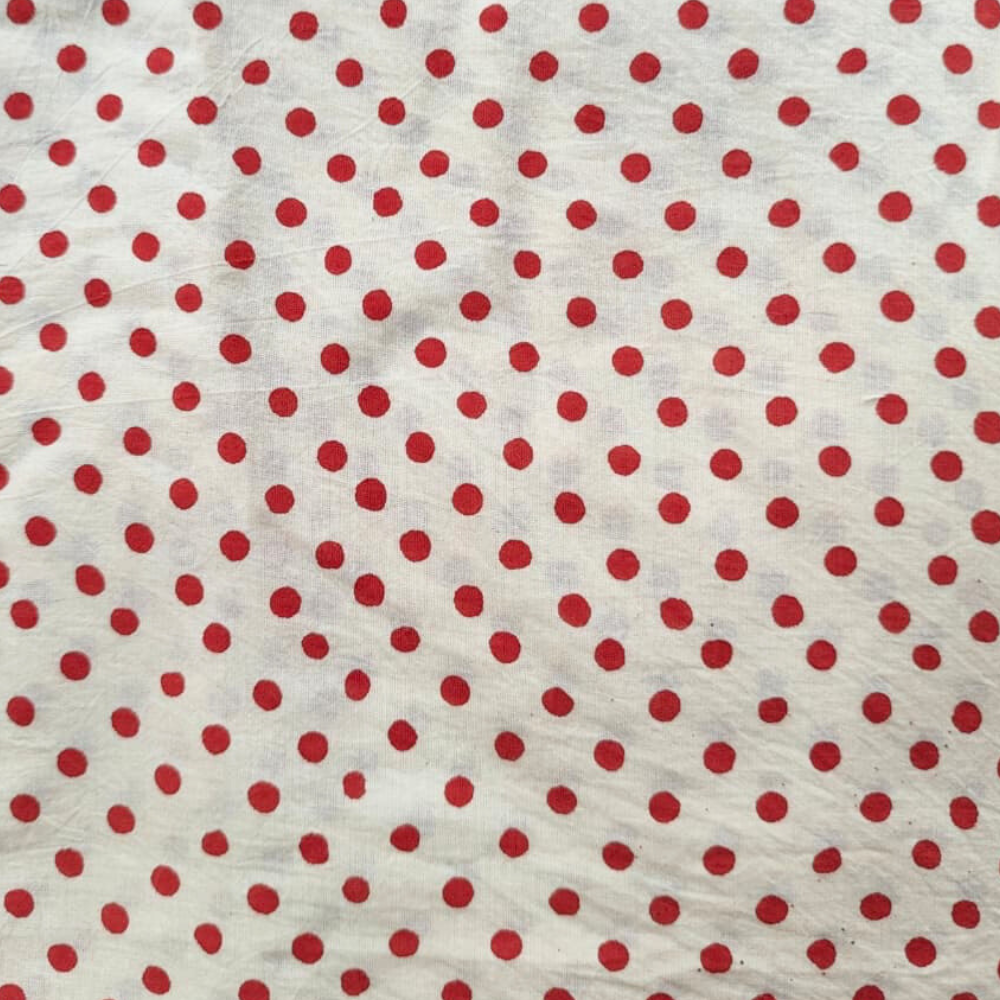 Red Polka dotted Mul