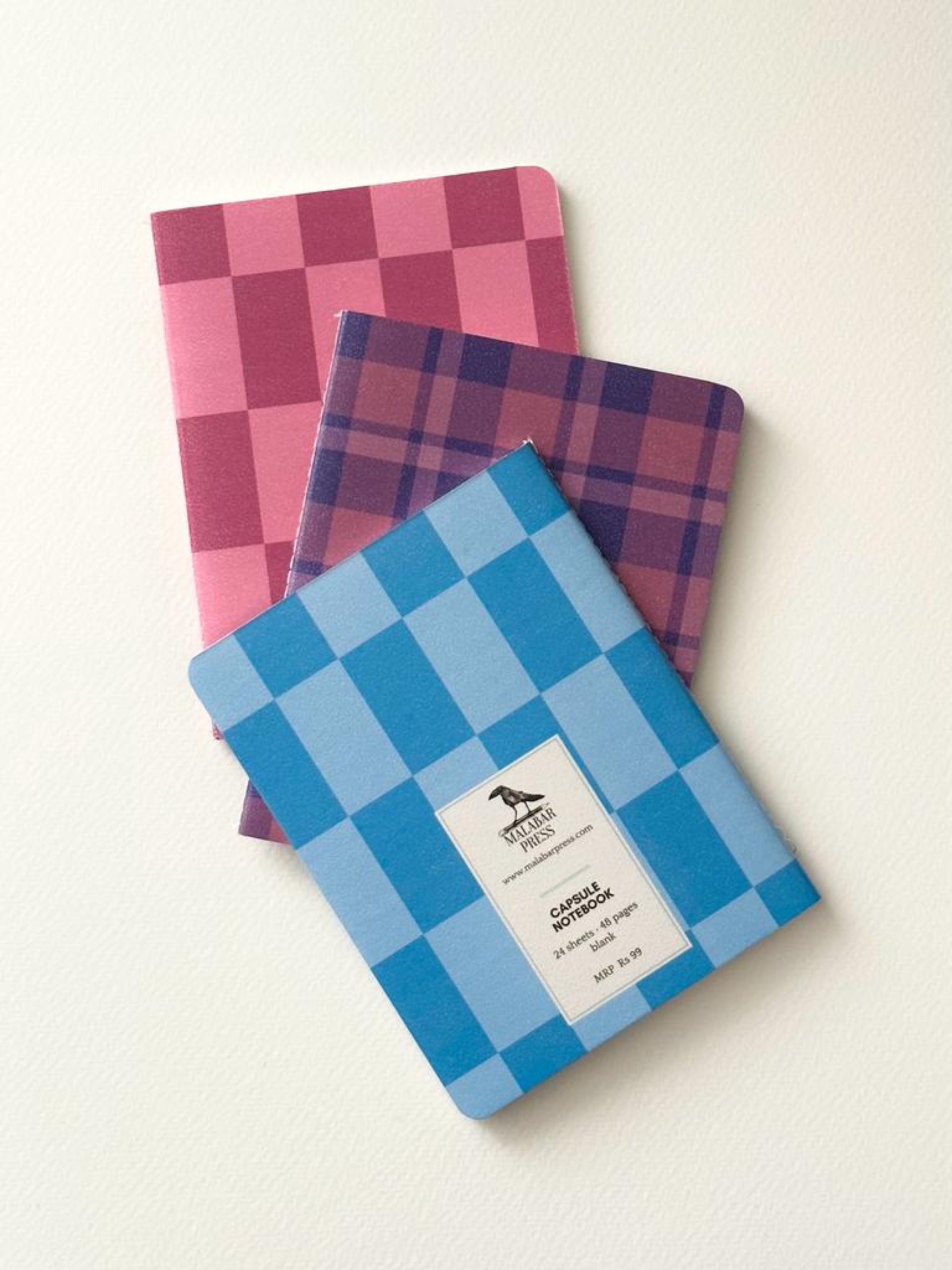 Set of 8 Pocket Notebooks : Checkered Patterns