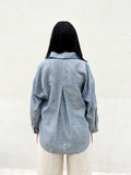 Jamdani Powder Blue Boxy Shirt