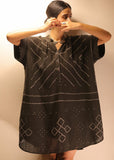 Charcoal Bandhani Kaftan Dress