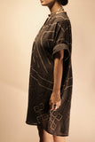 Charcoal Bandhani Kaftan Dress