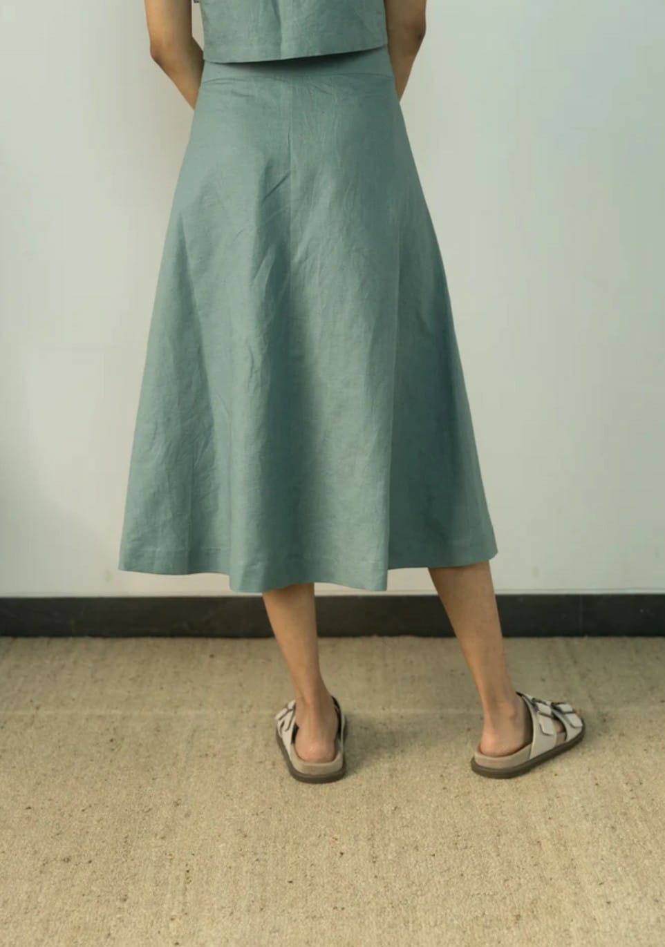 Button-Down Midi Skirt